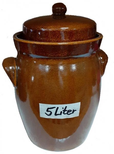 Keramikgefäß mit Deckel, 5 Liter